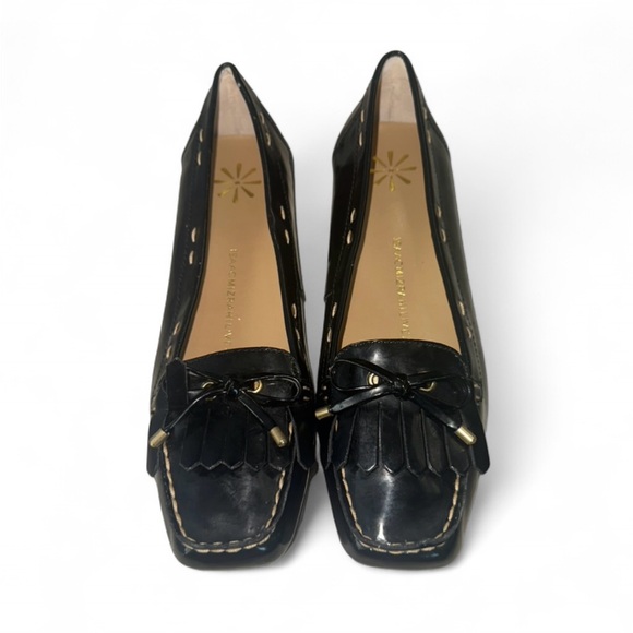 Isaac Mizrahi Shoes - Black Leather Women's Loafers Size 8 Bow and Fringe Detail Isaac Mizrahi Live‎